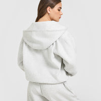 Foundations Zip Through Hoodie | Light Grey Marl