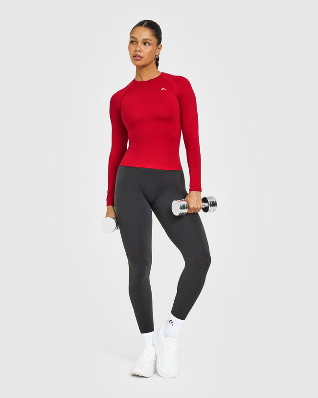 Go To Seamless Fitted Long Sleeve Top | Fire Red