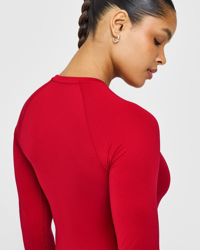 Go To Seamless Fitted Long Sleeve Top | Fire Red