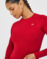 Go To Seamless Fitted Long Sleeve Top | Fire Red
