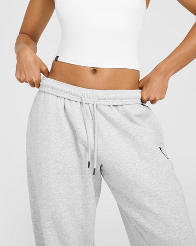 Foundations Oversized Oner Girlfriend Joggers | Light Grey Marl