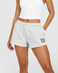 Foundations Oversized Oner Girlfriend Shorts | Light Grey Marl