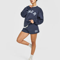 Foundations Oversized Oner Girlfriend Shorts | True Blue