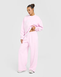 Foundations Oversized Oner Girlfriend Straight Leg Joggers | Chalk Pink
