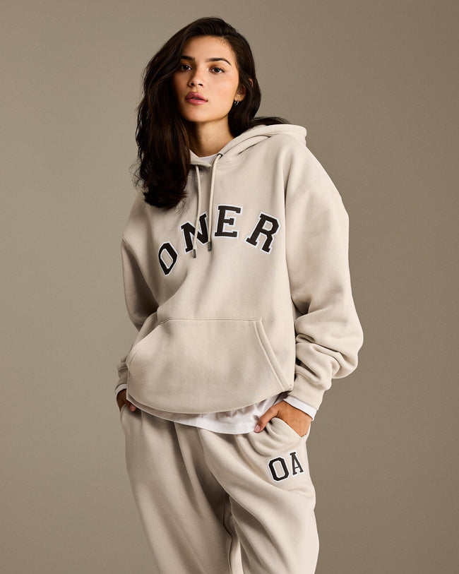 Foundations Oversized Oner Girlfriend Straight Leg Joggers | Sand
