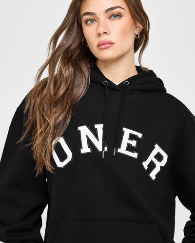 Foundations Oversized Oner Girlfriend Hoodie | Black