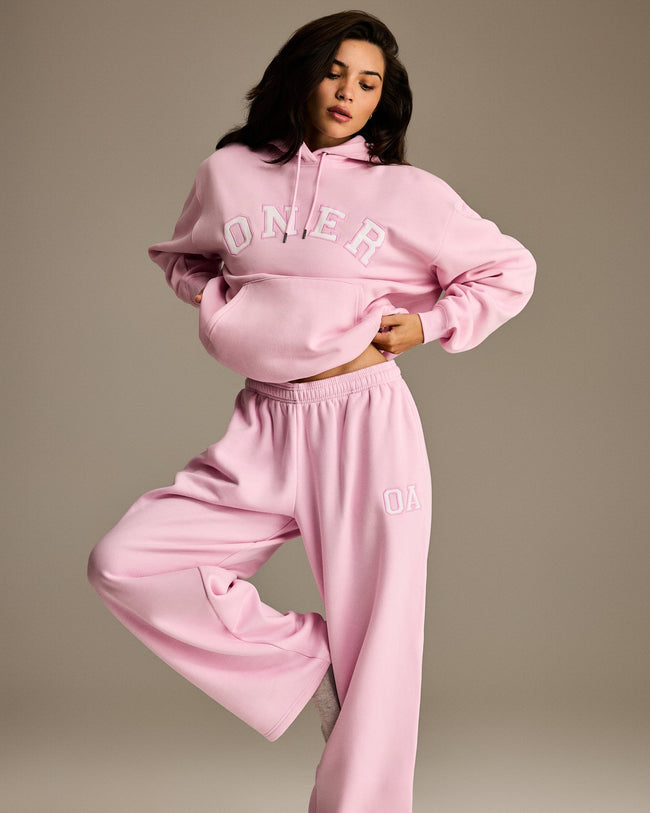 Foundations Oversized Oner Girlfriend Hoodie | Chalk Pink