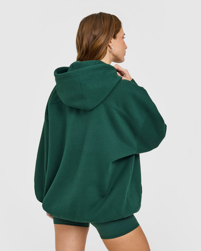 Foundations Oversized Oner Girlfriend Hoodie | Racing Green