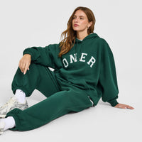 Foundations Oversized Oner Girlfriend Hoodie | Racing Green