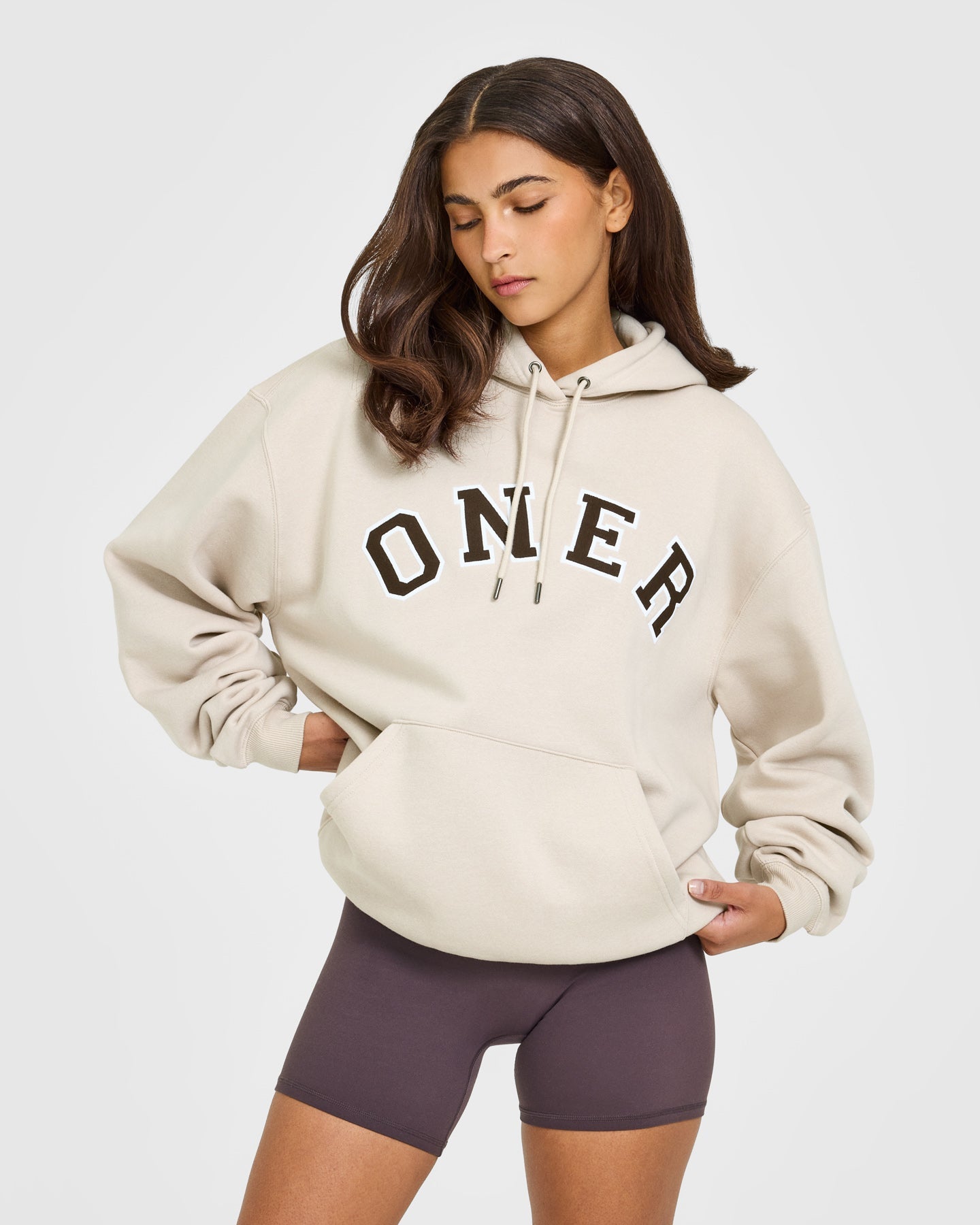 Foundations Oversized Oner Girlfriend Hoodie | Sand