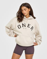 Foundations Oversized Oner Girlfriend Hoodie | Sand