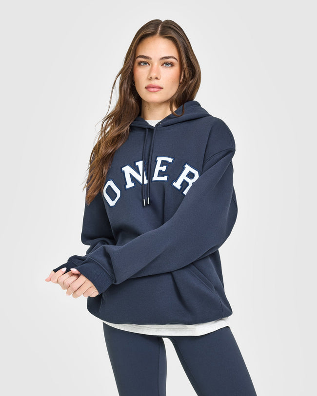 Foundations Oversized Oner Girlfriend Hoodie | True Blue