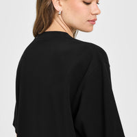 Oversized Oner Girlfriend Washed T-Shirt | Black