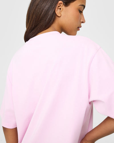 Oversized Oner Girlfriend Washed T-Shirt | Chalk Pink