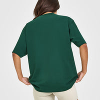Oversized Oner Girlfriend Washed T-Shirt | Racing Green