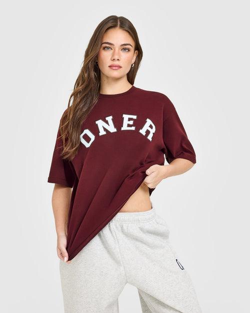 Oversized Oner Girlfriend Washed T-Shirt | Rosewood