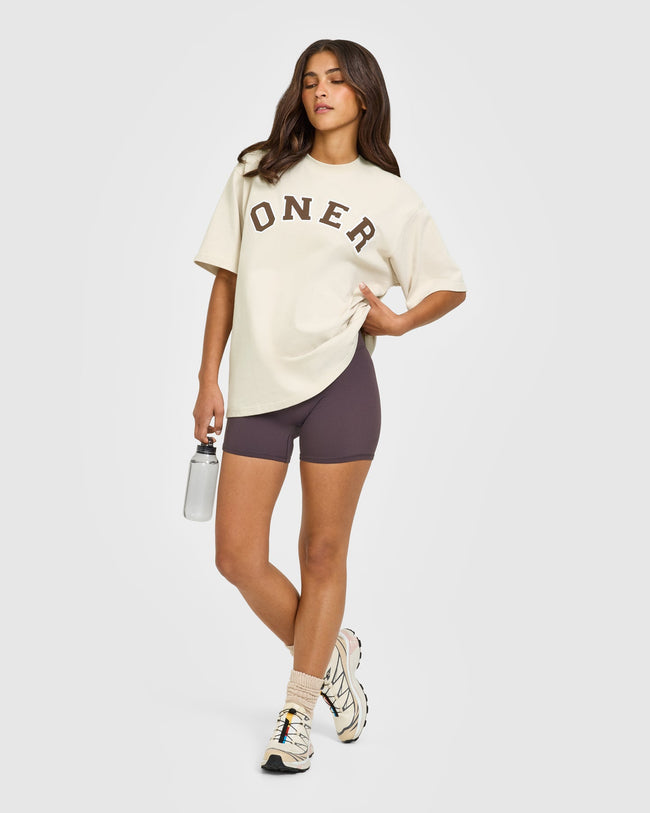 Oversized Oner Girlfriend Washed T-Shirt | Sand