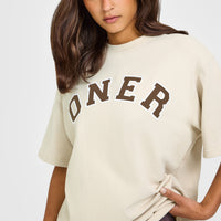 Oversized Oner Girlfriend Washed T-Shirt | Sand