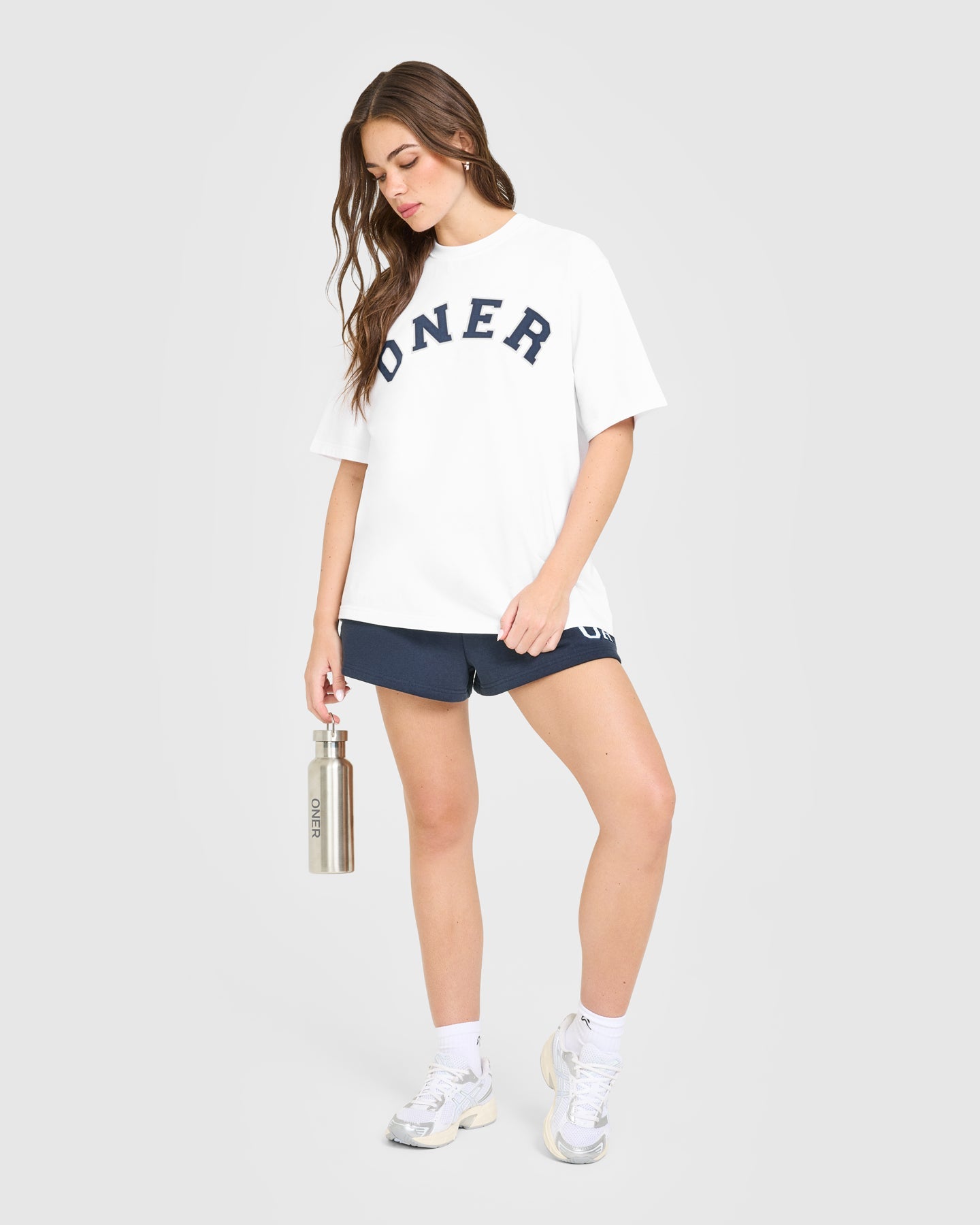 Oversized Oner Girlfriend Washed T-Shirt | White