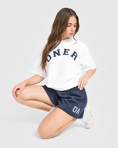 Oversized Oner Girlfriend Washed T-Shirt | White