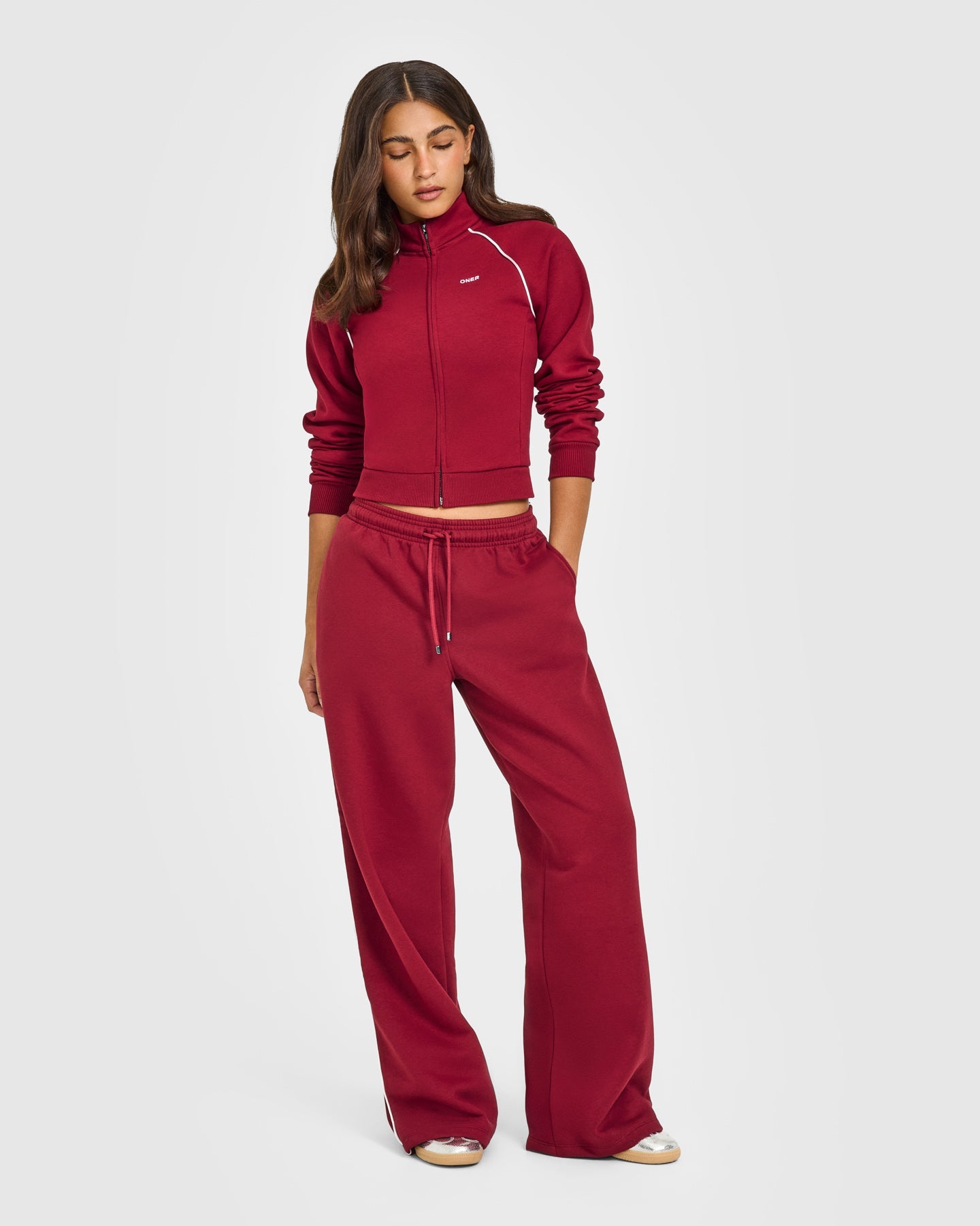 Jersey Tracksuit Zip Through Jacket | Ruby Red
