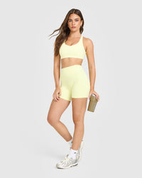 SoftMotion™ High Waisted Shorts 6" | Pastel Yellow