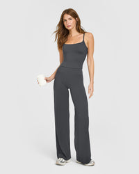 SoftMotion™ Strappy Mid Vest with Built in Bra Shelf | Coal
