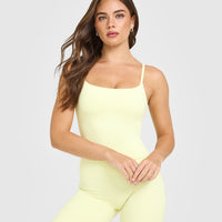 SoftMotion™ Strappy Mid Vest with Built in Bra Shelf | Pastel Yellow