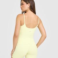 SoftMotion™ Strappy Vest with Built in Bra Shelf | Pastel Yellow