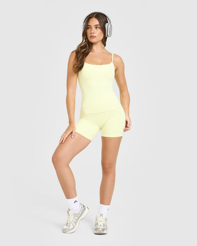 SoftMotion™ Strappy Vest with Built in Bra Shelf | Pastel Yellow
