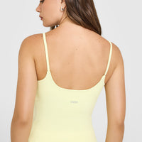 SoftMotion™ Strappy Vest with Built in Bra Shelf | Pastel Yellow