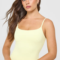SoftMotion™ Strappy Vest with Built in Bra Shelf | Pastel Yellow