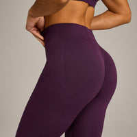 EnhanceLift™ Seamless Leggings with Grey Logo | Blackberry Purple