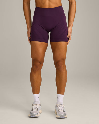 EnhanceLift™ Seamless Shorts with Grey Logo | Blackberry Purple