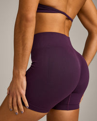 EnhanceLift™ Seamless Shorts with Grey Logo | Blackberry Purple