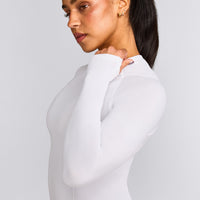 Oner Seamless Fitted Long Sleeve Regular Top | White