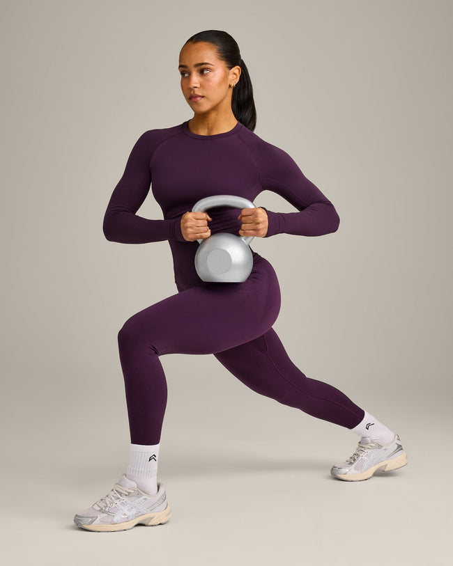 Oner Seamless Fitted Long Sleeve Regular Top | Light Blackberry Purple