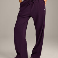 Raw Cut Lounge Wide Leg Joggers | Washed Blackberry Purple