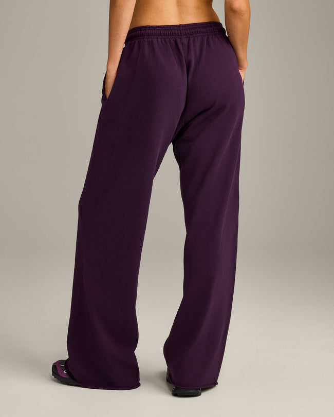 Raw Cut Lounge Wide Leg Joggers | Washed Blackberry Purple