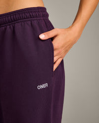 Raw Cut Lounge Wide Leg Joggers | Washed Blackberry Purple