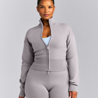 Mid Weight Cotton Knit Cardigan | Dark Zinc Gray