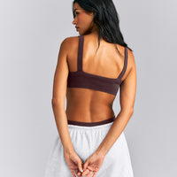Seamless Scoop Neck Bralette | Plum Brown