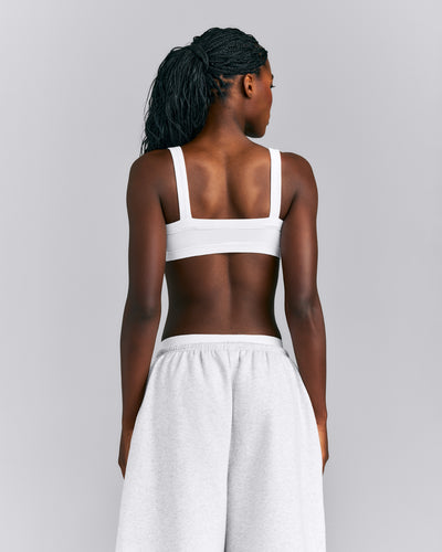 Seamless Scoop Neck Bralette | White