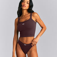 Seamless Scoop Neck Tank Top | Plum Brown