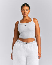 Seamless Scoop Neck Tank Top | Gray Marl