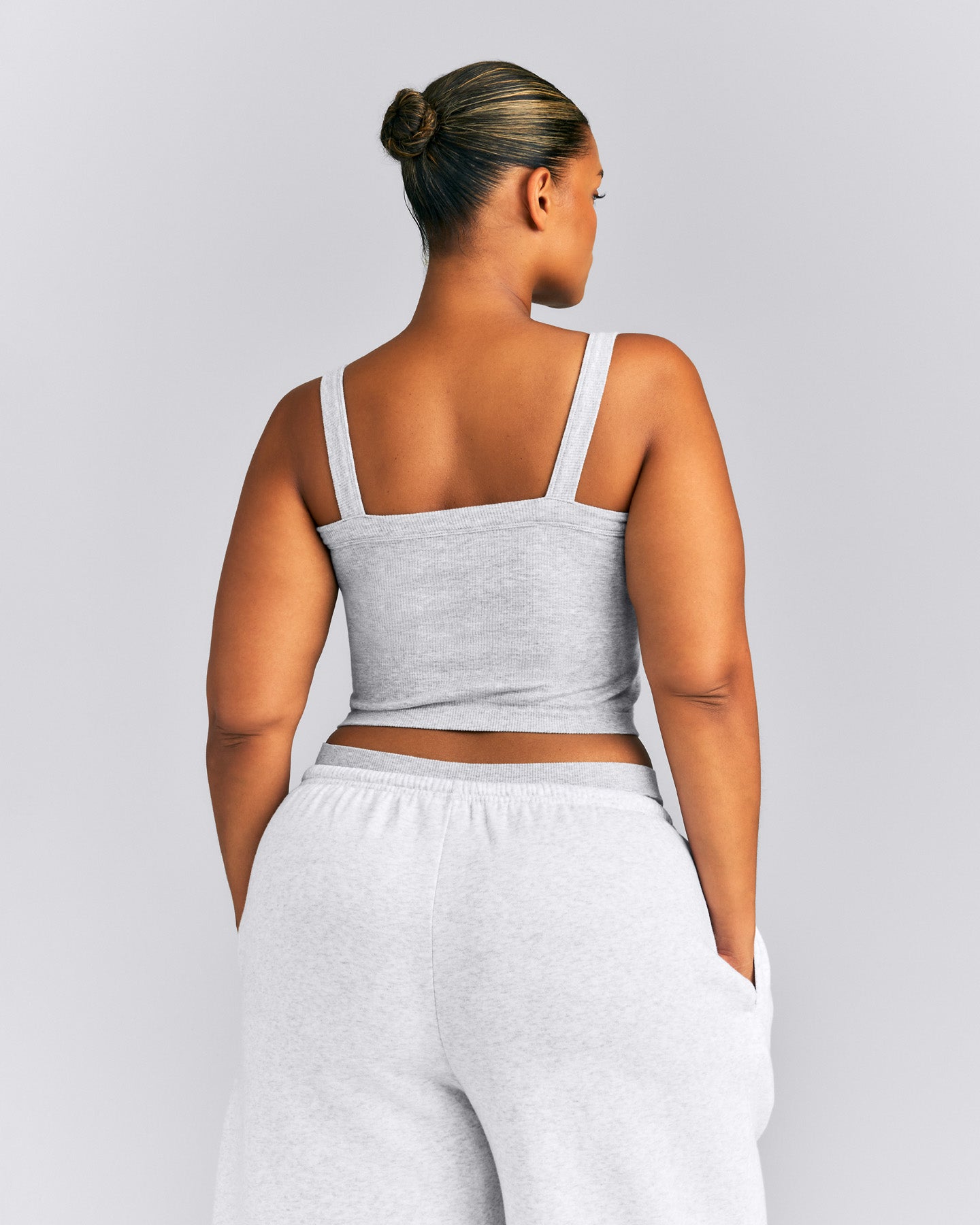 Seamless Scoop Neck Tank Top | Gray Marl