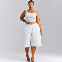 Seamless Scoop Neck Tank Top | Gray Marl