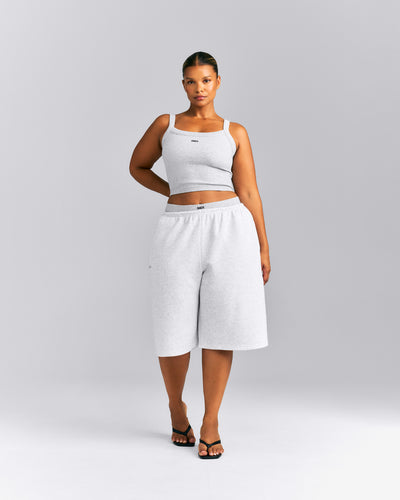 Seamless Scoop Neck Tank Top | Gray Marl