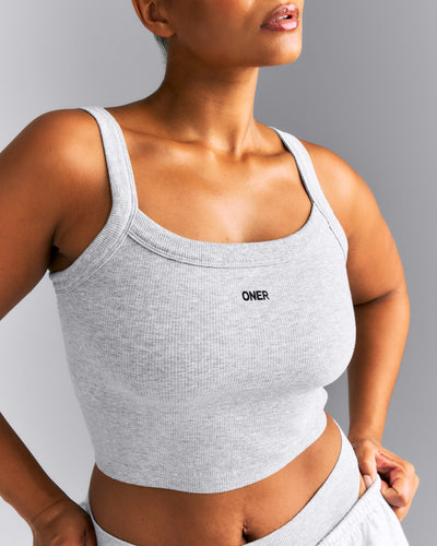 Seamless Scoop Neck Tank Top | Gray Marl