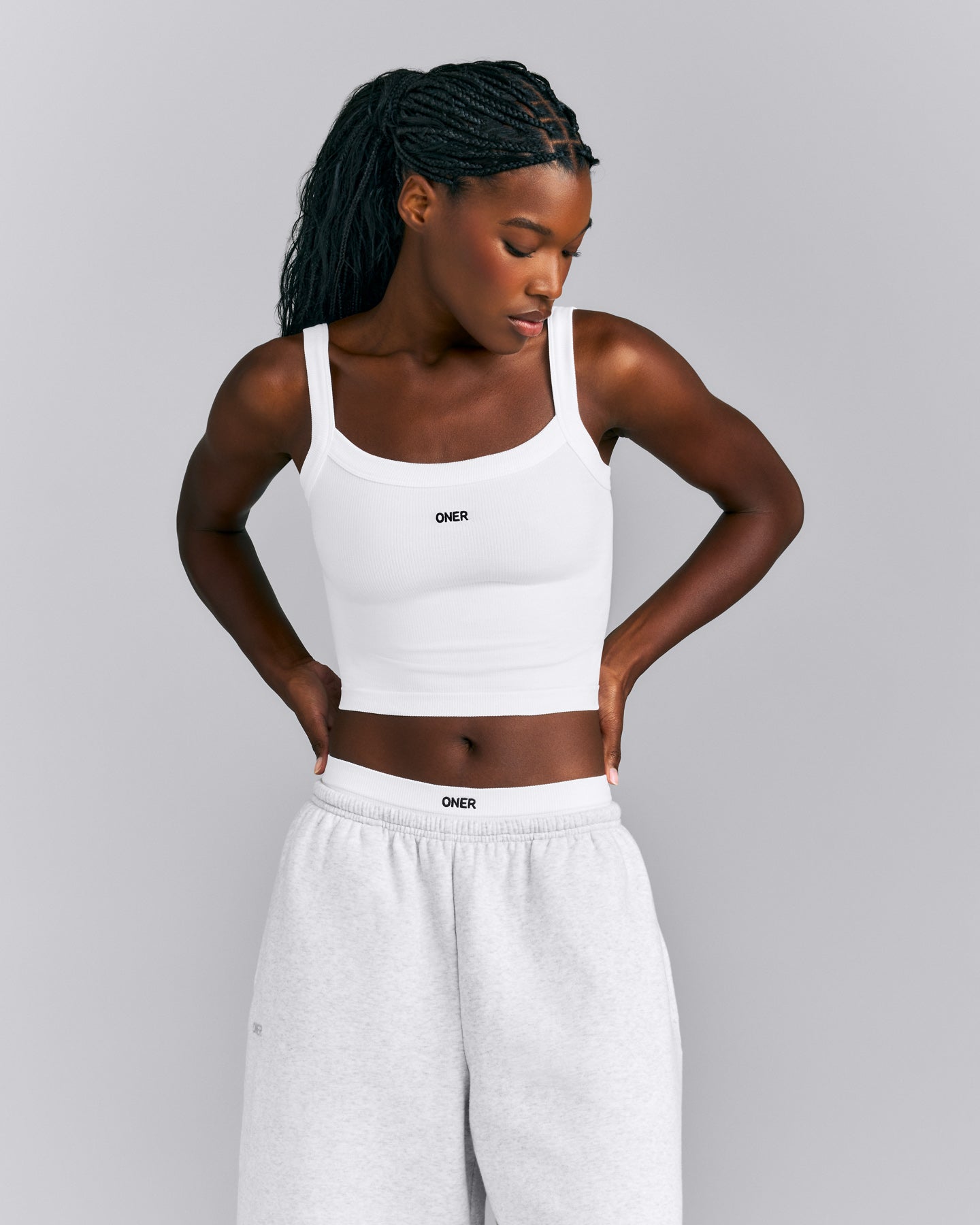 Seamless Scoop Neck Tank Top | White